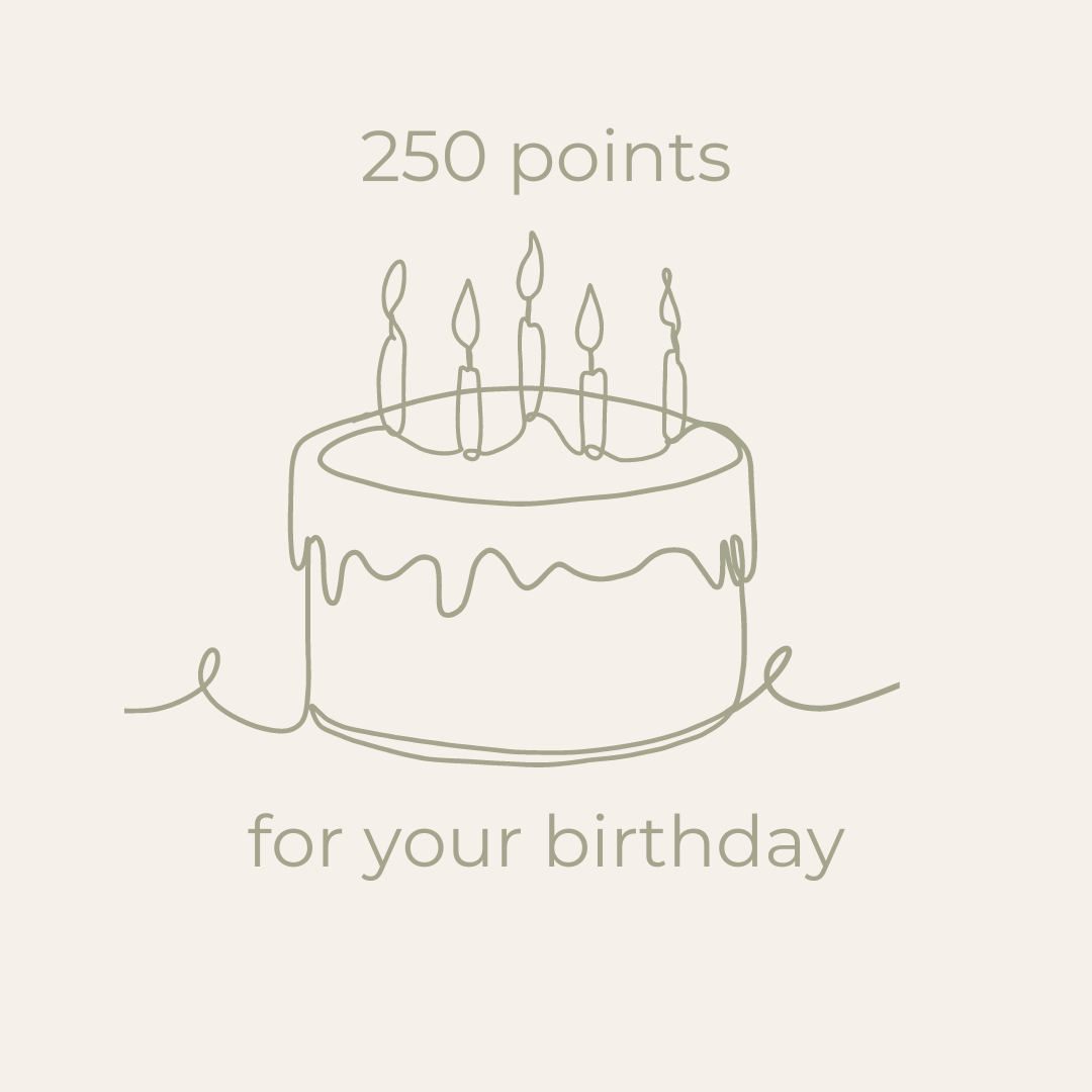 250 points for your birthday - rewards programme