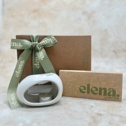 elena london ceramic oval wax burner and best seller wax melt discovery box gift set