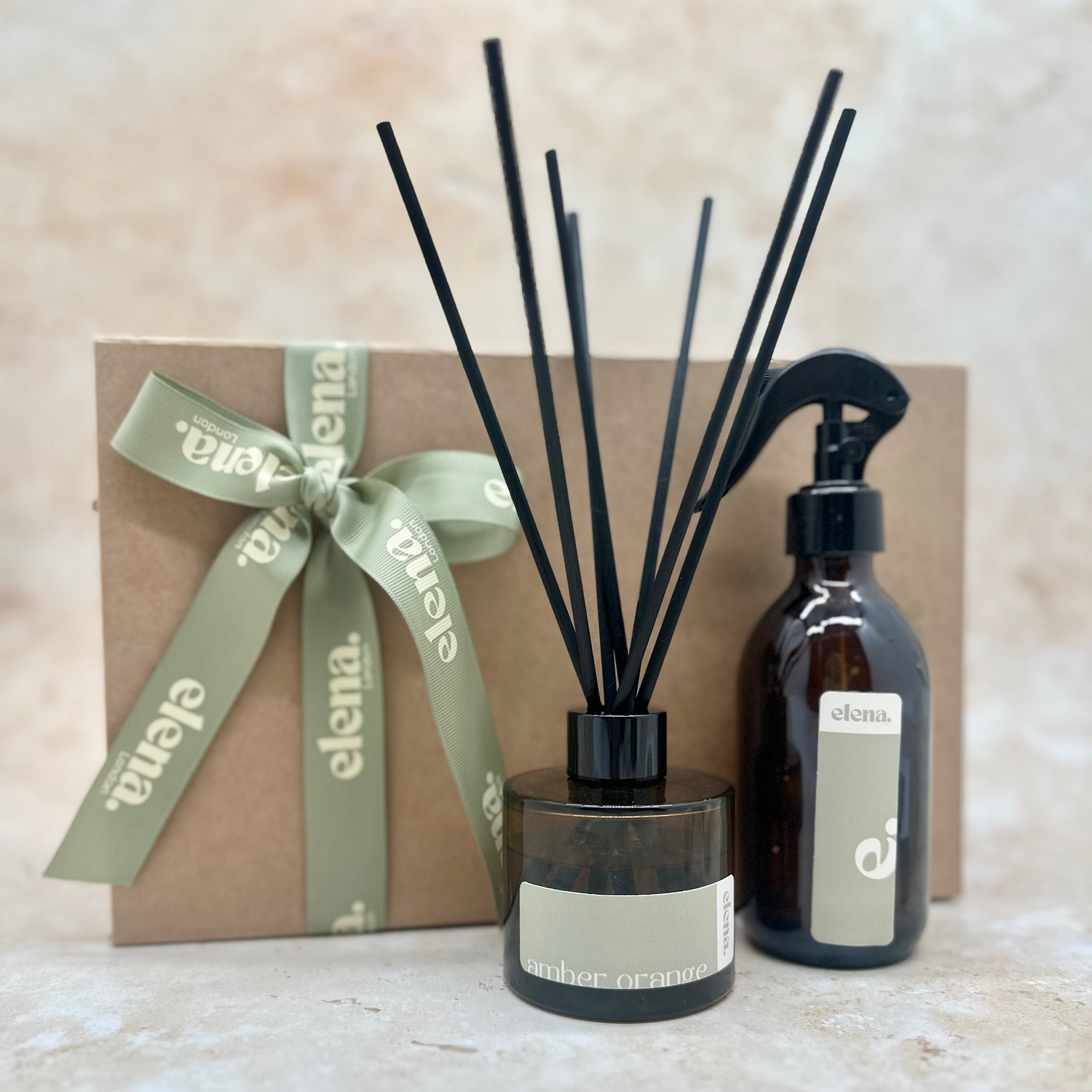 elena london reed diffuser and room spray gift set presented in gift box