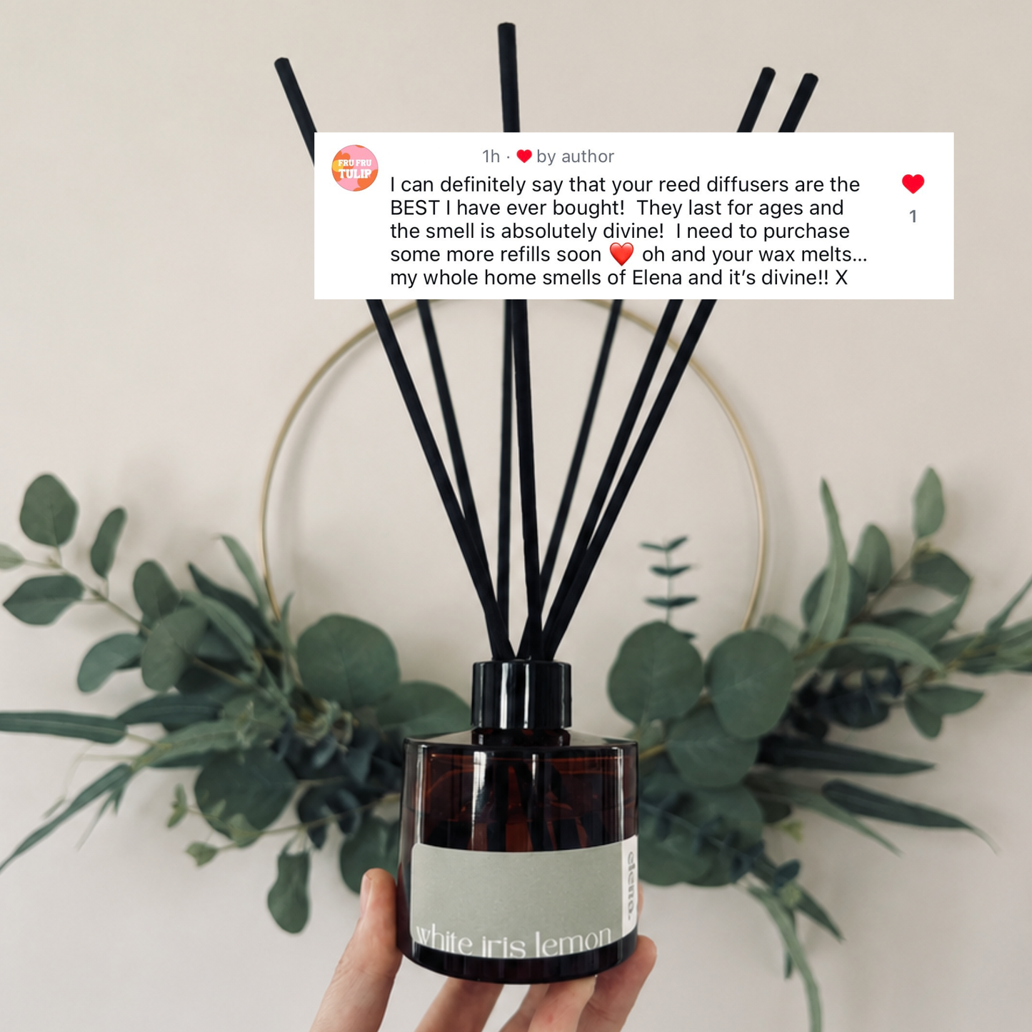 white iris lemon reed diffuser 100ml