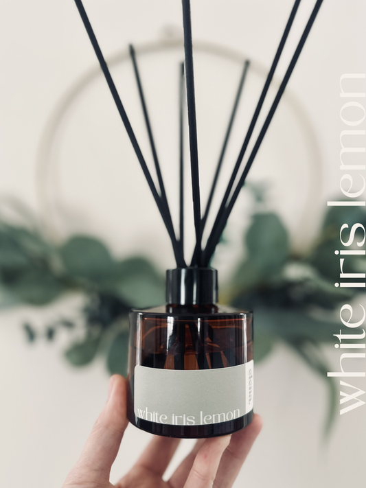 white iris lemon reed diffuser by elena London