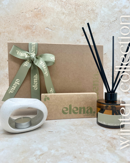 ceramic oval burner + the winter discovery box + reed diffuser 100ml
